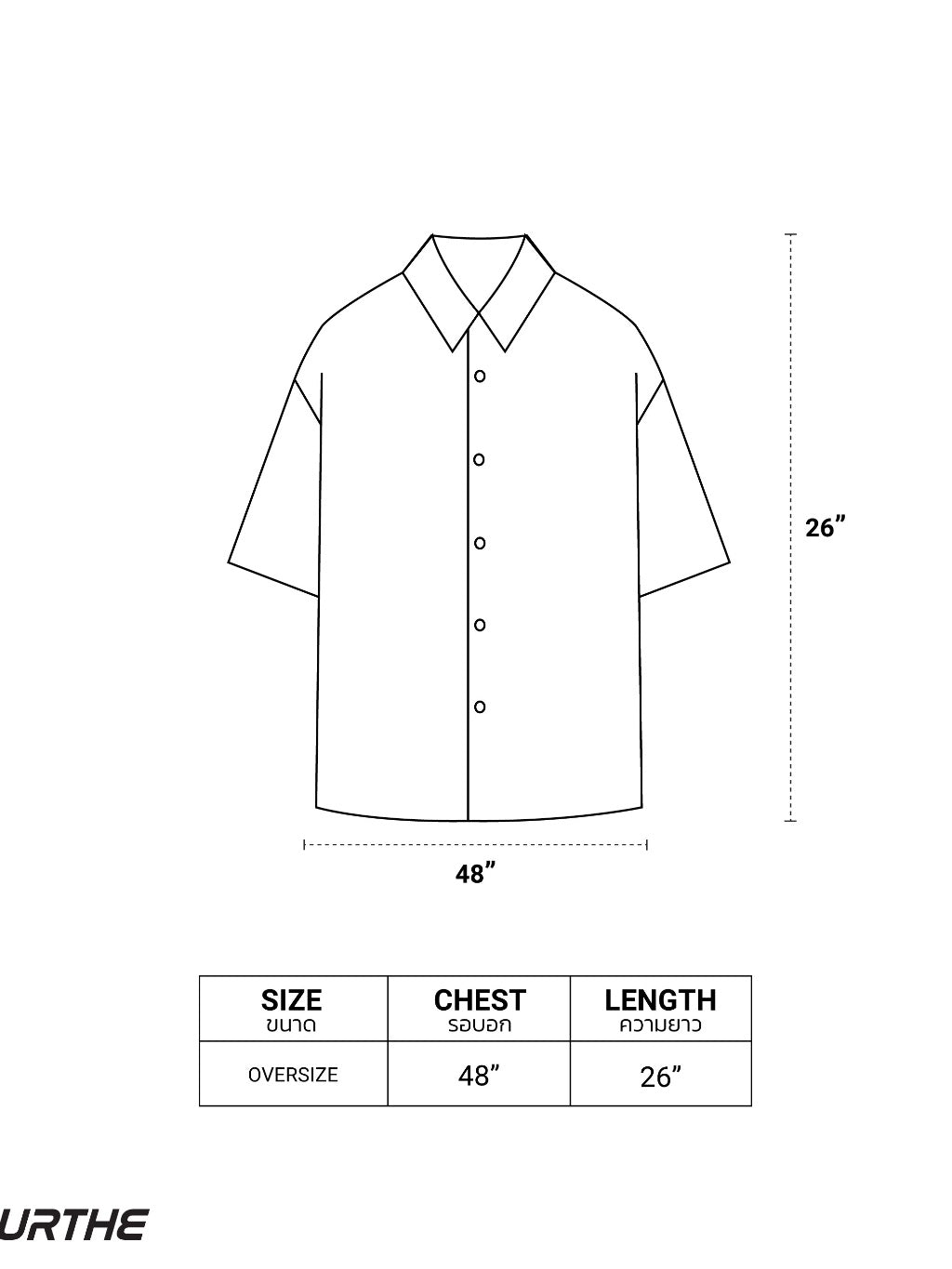 URTHE - เสื้อเชิ้ต แขนสั้น ปักลาย รุ่น DAISY