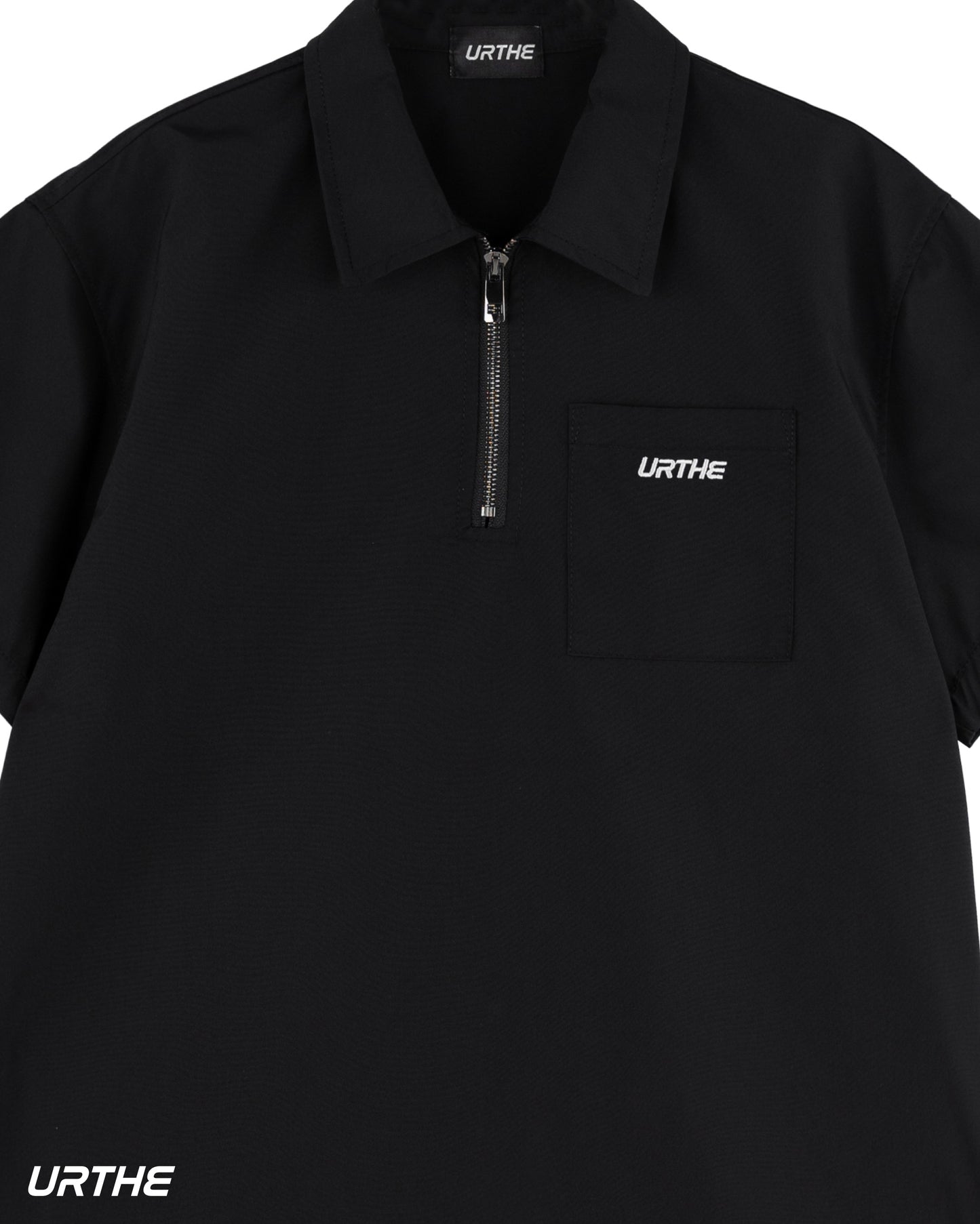 URTHE - เสื้อโปโล แขนสั้น ปักโลโก้ รุ่น ZIP POLO 2.0
