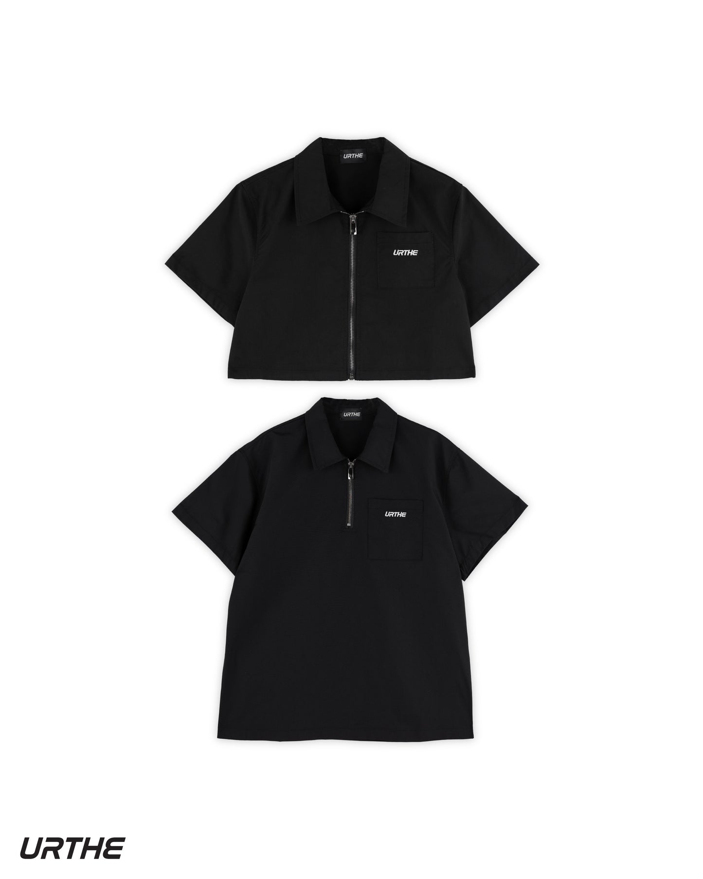 URTHE - เสื้อโปโล แขนสั้น ปักโลโก้ รุ่น ZIP POLO 2.0