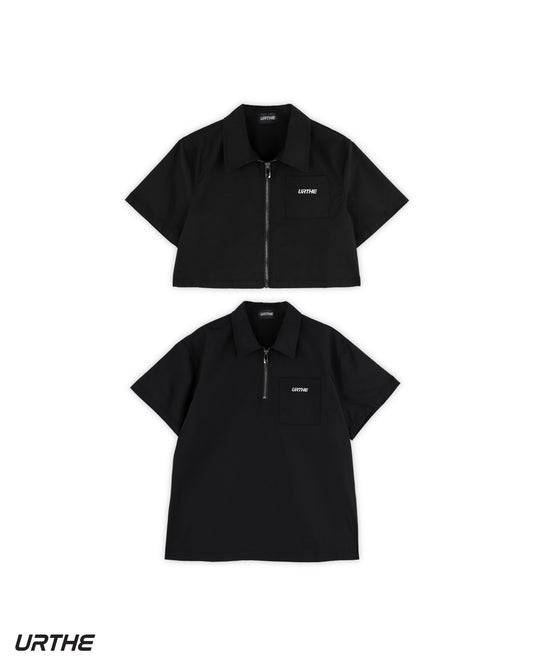 URTHE - เสื้อโปโล แขนสั้น ปักโลโก้ รุ่น ZIP POLO 2.0